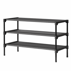 Kitsure Schuhregal für den Eingangsbereich - Stabiler & langlebiger Schuhschrank für den Schrank, platzsparendes schuhablage, Medium Shoe Rack, Black Schwarz Medium