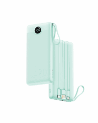 VRURC Powerbank 22.5W Schnelles Aufladen, 20000mAh Power Bank mit Kabel Tragbares Ladegerät USB C LED Display Externer Handyakkus Smartphone Kompatibel mit iPhone, Huawei, Samsung usw - Grün