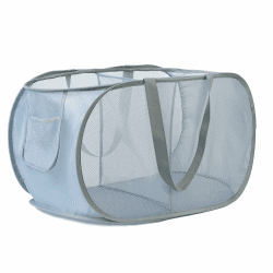 KIAYOO Wäschekorb Faltbar,Klappbarer Wäschekorb Mit 2 Fächern,Pop-Up Laundry Baskets für Badezimmer,Schlafzimmer,Waschküche,Kinderzimmer,Hotel & Reisen,Grau A Grau