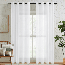 MRTREES Vorhänge 230 cm lang Wohnzimmer mit ösen Vorhang weiß 140 cm breit modern Stores gardinen Schlafzimmer schals 2 Set H230 x B140 cm (2er Pack) Weiß
