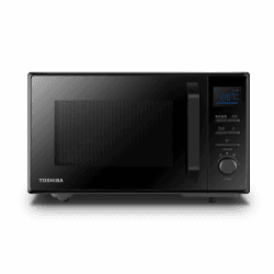 Toshiba Freistehend MW2-AC25TF(BK) 4-in-1 Mikrowelle mit Heißluft & Grill & Kombi Funktion / 25L / 900W / 1100W Grill / 2100W Heißluft/Emaille Innenraum/Drehteller mit Positionsspeicher/Schwarz 25L Grill 4-in-1