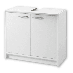SMASH Badezimmer Waschbeckenunterschrank in Weiß matt - Schlichter Bad Unterschrank Badezimmerschrank mit viel Stauraum - 63 x 55 x 29 cm (B/H/T)