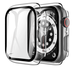 LK [2 Stück Schutzhülle] Kompatibel Mit Apple Watch Series 6 / SE/SE2 Serie 5 / Series 4 40mm Displayschutzfolie, [9H Härte] [ HD Klar ] Voller Schutz,Kratzfestes Hard Hülle Protector Cover-Clear Clear 40mm