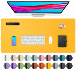 Aothia Schreibtischunterlage,Mauspad mit Leder und Rutchfeste Wildleder,Multifunktionales Office Mousepad Laptop Schreibunterlage,Tisch-Schutz Unterlage für Büro/Home(80x40cm,Aprikose) 40 x 80 cm Aprikose