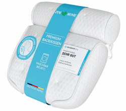 Badewannenkissen • Ergonomisches & Muskelentspannendes Premium Badekissen • Neuer 5D Spezial-Schaum • Deutsches Design • Klimaneutral & nachhaltig hergestellt •Badewannenkissen Nacken Kissen Badewanne Weiss-5d