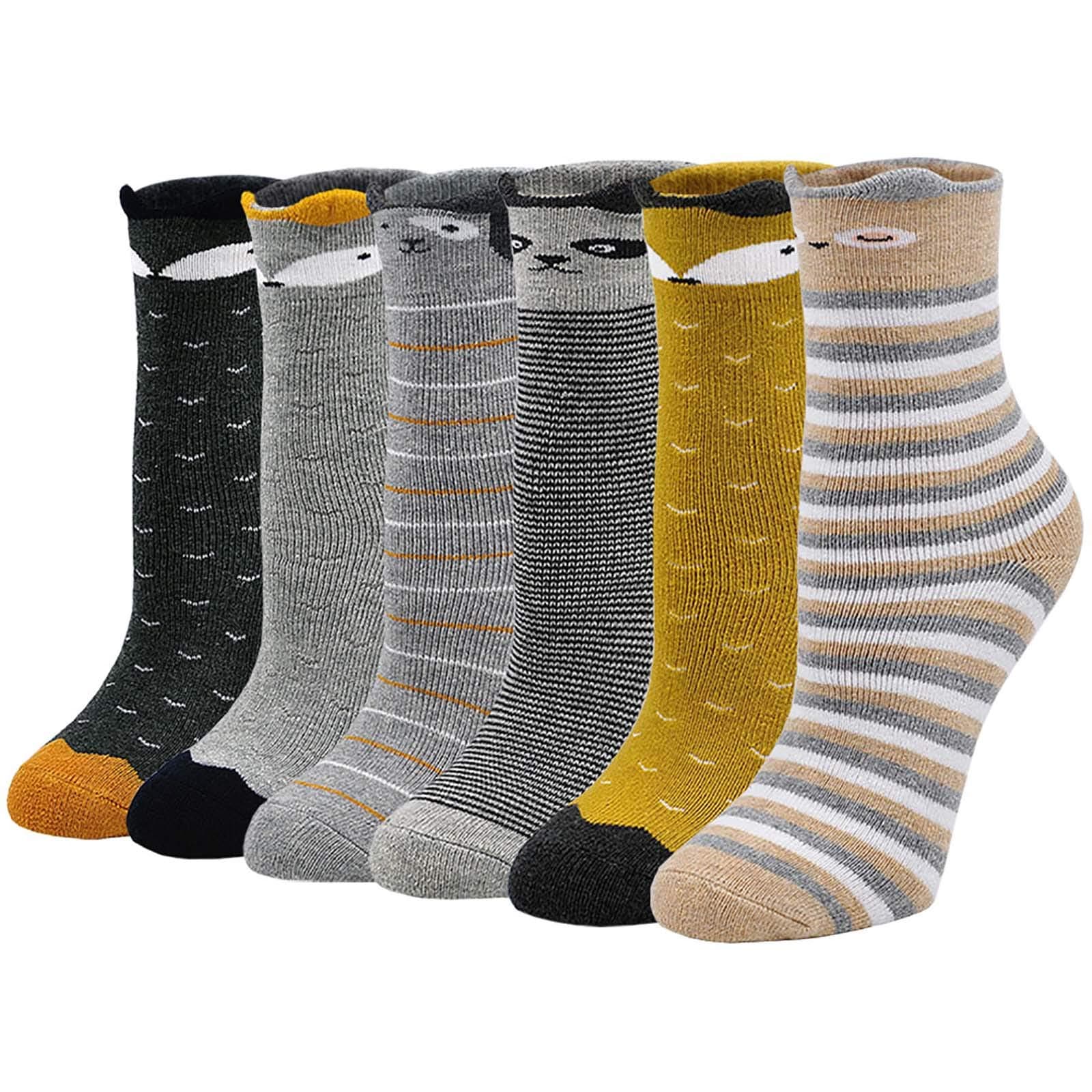LOFIR Dicke Kinder Socken aus Baumwoll Winter Warme Thermo Socken für kleine Mädchen Jungen Kleinkind Neuheit Socken Größe 20-34, für 2-11 Jahre, 6 Paare 24-29 color 3
