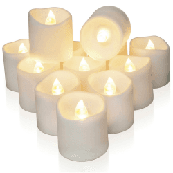 Homemory 12 Stück LED Flackernde Teelichter mit Timer, 6 Stunden an und 18 Stunden aus pro Zyklus, langanhaltendes, batteriebetriebenes Teelich für Zierpflanzen,(Warmweiß) Warm White Timer Teelichter