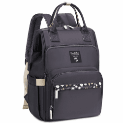 Pomelo Best Baby Wickelrucksack macaron Wickeltasche Rucksack mit wasserdicht Wickelunterlage Große Kapazität Reiserucksack für Unterwegs Dunkelgrau Klein