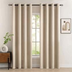 MIULEE Vorhänge Beige Blickdicht mit Ösen 245 CM Lang, Schöner Weicher Verdunklungsvorhänge zum Verdunkeln von Räumen, 2er Set Abdunkelnde Vorhänge Wohnzimmer Blickdichte Ösenvorhang Jeder H245 X B140 H245 x B140 cm (2er Pack) Dunkelbeige