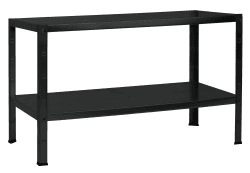 Schulte Regalwelt Steckregal mit 2 PowerMAX Fachböden, 65 kg Tragkraft, 43x100x40 cm (HxBxT), schwarz-Struktur, Blackline, Lagerregal, Werkstattregal, Kellerregal, Garagenregal, Metallregal Schwarz-struktur 43x100x40cm