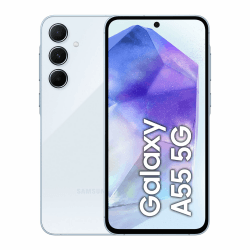 Samsung Galaxy A55 5G Smartphone, Android-Handy ohne Vertrag, 128 GB - 8 GB RAM, 2 Tage Akkulaufzeit, 50-MP-Kamera, Awesome Iceblue, 2,5 Jahre Herstellergarantie Ohne Case 128 GB Blue