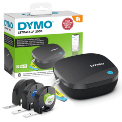 DYMO LetraTag 200B-Beschriftungsgerät mit Bluetooth | kompakter Etikettendrucker | verbindet Sich über Wireless Bluetooth-Technologie mit iOS und Android | inklusive 3 x Schriftband LT 200B Bundeln