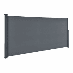 Juskys Seitenmarkise Dubai 500 x 180 cm ausziehbar Blickdicht, Sichtschutz für Balkon & Terrasse, Seitenrollo Wandhalterung - anthrazit 500 x 180 cm Dunkelgrau