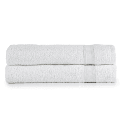 Tuiste Badetücher Weiß |%100 Baumwolle Dushtücher Badetuch Set 2 Teilig | 2X Badetücher Set (70x140) | Weich und Saugstark | Farbe : Weiß 2 Badetücher Weiß