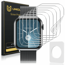 UniqueMe für Apple Watch 46 mm Schutzfolie - 6 Stück Flexible TPU Folie, Maximale Abdeckung Selbstheilung Displayschutz Folie für iWatch Series 10 46 mm Transparent 46mm
