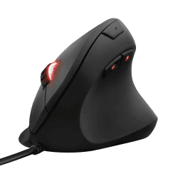 Trust Gaming GXT 144 Rexx Vertikale Gaming Maus, 10.000 DPI, 6-programmierbare Tasten, RGB LED-Beleuchtung, Ergonomisches Design Vorbeugung Gegen Mausarm/Tennisarm (RSI Syndrom) - Schwarz 250 - 10.000 DPI