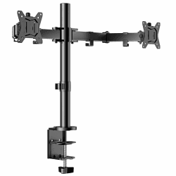 ErGear Monitor Halterung 2 Monitore für 13-32 Zoll Bildschirm, Bildschirmhalterung 2 Monitore Höhenverstellbar Neigbar Schwenkbar Drehungbar, Monitorhalterung 2 Monitore, VESA 75/100 schwarz