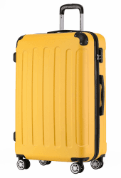 BEIBYE Zwillingsrollen Hardcase Reisekoffer Koffer Trolleys Hartschale in XL-L-M in 14 Farben (Gelb, Mittler Koffer (66cm)) Gelb Mittler Koffer (66cm)