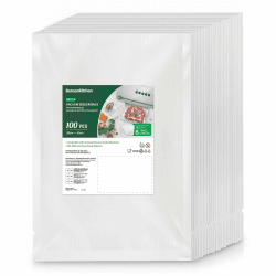 Bonsenkitchen Vakuumierbeutel 28x40 cm, 100 Beutel Profi-Folienbeutel für alle Vakuumiergerät, vakuumbeutel für Lebensmittel, Sous Vide Gefrierbeutel, Einschweissbeutel, BPA-frei, VB3214 100 Beutel 28x40 cm