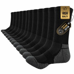 TANSTC Sneaker Socken Herren Damen 43-46 39-42 47-50 35-38 Baumwolle Laufsocken Atmungsaktiv Weich Lange Warm rutschfest Sportsocken Wandersocken 6 Paar 35-38 Schwarz-CL01