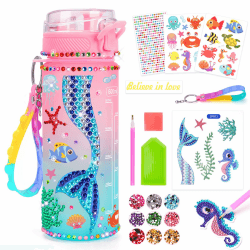 Bastelset Kinder ab 6 Jahre, Basteln Mädchen 6 8 10 JahreTrinkflasche Kinder Geschenk Mädchen 5-6-7-8-9 Jahre Meerjungfrau Spielzeug ab4-12 Jahre Mädchen Diamond Painting Kinder Geburtstagsgeschenk