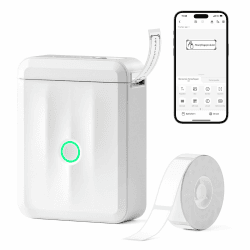 NIIMBOT Etikettendrucker D110 Upgrade, Mini Bluetooth Etikettiergerät Beschriftungsgerät Selbstklebend, Tragbares Sticker drucker Label Printer mit iOS Android, Geeignet für Zuhause Schule Büro, Weiß Mini-D110 Upgrade Weiß