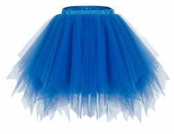 bridesmay Damen Tüll Rock Unterrock Kurz Ballett Tutu 50er Rockabilly Tütü Mini Rock Karneval Kostüm M A-royal Blue