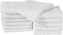 Amazon Basics – Gesichtshandtücher für Badezimmer, 100 % Baumwolle, besonders saugfähiger Waschlappen, schnelltrocknend, Handtücher für Beautysalon, 30 x 30 cm, 12er-Pack, Weiß Weiß 12 er-Pack