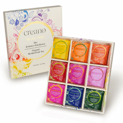 Creano Bio Früchtetee Kräutertee Geschenkset - 45 Bio-Teebeutel in 9 traumhaften Sorten - 90g* 45er Früchtetee-Set