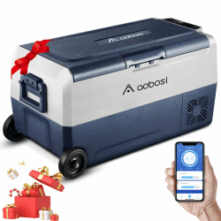 AAOBOSI Kompressor Kühlbox 36 L, Kühlbox Auto Mit WiFi-APP-Steuerung, 12/24 V und 100-240 V Kühlbox Elektrisch, bis -20 °C für Auto, LKW, Boot, Reisemobil, Camping, Dual Zone und Zwei Temperaturen 36L