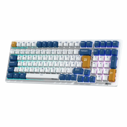 RK ROYAL KLUDGE RK98 Mechanische Tastatur Kabellose Gaming Tastatur 2.4G/Bluetooth 5.1/USB-C RGB Hinterleuchtet Deutsches Layout QWERTZ 100 Tasten Hot Swappable Braune Schalter, Weiß Hot Swappable Brauner Schalter Weiß
