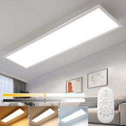 Alampia LED Panel Deckenleuchte 100x25 CM mit Fernbedienung, 28W Deckenleuchte Dimmbar, Büro Deckenleuchte mit Memory Funktion, 2700K - 6500K Warmweiß Kaltweiß Küche Wohnzimmer Deckenleuchte