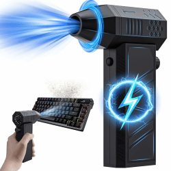 Elektrischer Staubgebläse Luftstaubwedel, Einstellbar Mini Jet Gebläse 130000RPM, Druckluft Compressed Air Duster, Staubwedel Ersetzen Druckluft Kann Wiederaufladbares Luftgebläse für Tastatur PC Auto RE-01