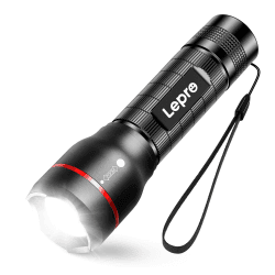 Lepro LED Taschenlampe, LE2000 Extrem Hell Klein Taschenlampen Batteriebetrieben mit 5 Modi, Zoombare Camping Handlampe, wasserdichte praktische Flashlight für Outdoor, Wandern, Angeln, Gassigehen 1 Zoombar