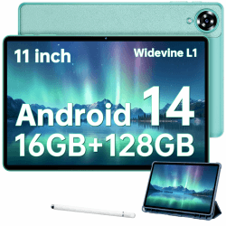 OUKITEL OT11 Tablet Android 14-2024 Neueste Tablet 11 Zoll, 16(4+12) GB RAM +128GB ROM(1TB TF) Gaming Tablet mit Stift, 8000mAh Tablet, 13MP 4G Tablet PC/5G WiFi/GMS/Octa-Core/Widevine L1/GPS, Grün