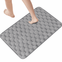 KinHwa Badematte rutschfest weiche Badezimmerteppich Badteppich Schnelltrocknend Wasserabsorbierend & Waschbar Memory Foam Mikrofaser Badevorleger für Dusche, Badewanne und Toilette - Grau, 40 x 60 cm Grau 40*60cm