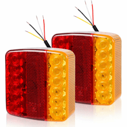 Yinaolan 2 Stück LED-Anhänger-Rückleuchten, 12/24 V, wasserdicht, LED-Rücklicht, Bremslicht, Blinker, Kontrollleuchte für Wohnwagen, Van, Boot, Wohnmobil, LKW, LKW, Traktor, E-Prüfzeichen