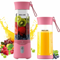 COKUNST Tragbarer Mixer für Smoothies und Shakes, 530ml Smoothie Maker mit 6 Klingen, Wiederaufladbarem Typ-C Portable Blender mit Reisedeckel, Mini Standmixer für Reisen, Küche Rosa