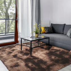 SOANNY Hochflor Wohnzimmer Teppich, Waschbar Anti-Rutsch Schlafzimmer Flauschige Moderne Teppiche Extra Große, Bettvorleger Matte Shaggy Teppichen für Kinderzimmer Büro, 180x270 cm, Braun Braun Rechteckig 180 x 270 cm (Rechteckig)