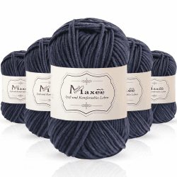 Maxee 250g(50gx5) Handstrickgarn Multicolor, Acryl Garn zum Stricken, Weicher Wolle zum Häkeln und Kunsthandwerk, Hand Knitting Garn zum Häkeln, Schals für Strickanfänger, Erfahrene Stricker 59Dunkelgrau