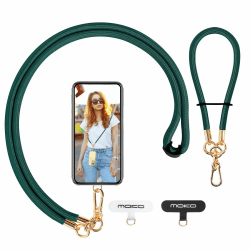 MoKo Handykette Universal, Verstellbar Schlüsselband mit Handschlaufe, Handyband Handy Lanyard zum Umhängen, Umhänge-Handyband × 1, Handschlaufe x 1, Lanyard-Patch × 2, Grün