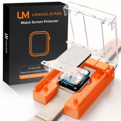 UniqueMe für 2 Stück Apple Watch SE/6/5/4 44mm Full Screen 7H Panzerfolie - [Sicherer Halt] Langlebigste & 3D Vollabdeckung - Blasenfrei, Kratzschutz und Klarheit für Ihre Apple Watch 44mm Schutzfolie 44mm Transparent