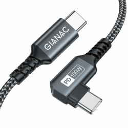 100W USB C auf USB C Kabel 1M,90 Grad Schnellladekabel PD 5A USB Typ C Ladekabel mit E-Mark Chip für Macbook Pro;MacBook Air;iPad Pro;Samsung Galaxy;Huawei;ChromeBook Pixel;Tablet Google 1M 90-Grad