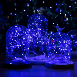 6 Stück LED Lichterkette Batterie Betriebe, 2M 20LEDs Blau Mini Lichterketten Silber Kupferdraht Batteriebetrieb, LED Beleuchtung Batteriebetrieben Deko für Flasche, Urlaub,Weihnachten Deko Blue 6 Pack