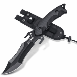 Golden Bird Outdoor Messer, Full Tang Survival Messer Feststehende Klinge D2 Stahl Jagdmesser mit Scheide Überlebensmesser mit G10 Griff Bushcraft Messer 26.5 cm