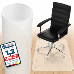 Bodenschutzmatte | Bürostuhl Unterlage in milchweiß | rutschfest und Kratzfest | Made in Germany (60x120cm)