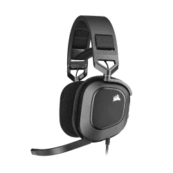 Corsair HS80 RGB USB Gaming-Headset mit Dolby Audio 7.1-Surround-Sound (Mikrofon in Broadcast-Qualität, Ohrmuscheln aus Memory-Schaumstoff, Hi-Fi-Sound, Robuste Konstruktion) Karbon, Schwarz Verkabelt Schwarz