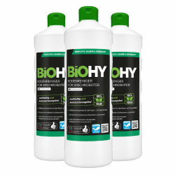BiOHY Bodenreiniger für alle Wischroboter mit Frühlingsduft (3 x 1 Liter) | Schaumarm & Streifenfrei | Reinigungsmittel Konzentrat für alle Böden Frühlingsduft ohne Dosierer 1 l (3er Pack)