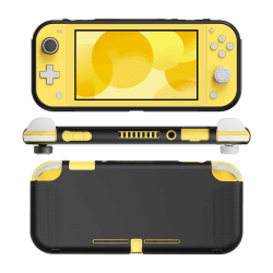 JINGDU Hülle Kompatibel mit Nintendo Switch Lite 2019, TPU Soft Switch Lite Zubehör mit Daumengriffkappen, Schwarz