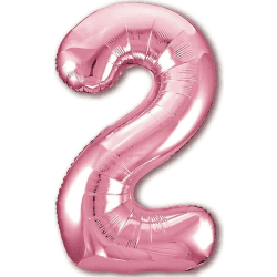 Luftballon 2. Geburtstag Zahl 2 Rosa XXL Riesen Folienballon 100cm Geburtstagsdeko Mädchen Ballon Zahl Deko zum Geburtstag. Fliegt mit Helium.